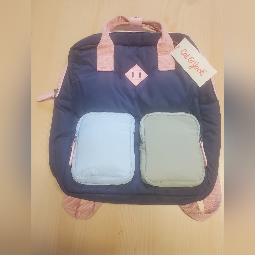 New with Tags Cat and Jack Kids Backpack - Multicolor (Blue, Green, Pink)